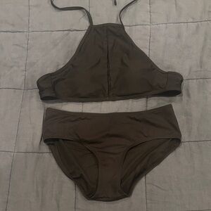 Andie Black Halter Bikini Set - M top & L bottom